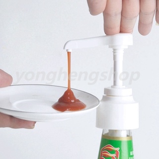 Creative Jam Bottle Pump Oyster Sauce Dispenser Ketchup Vinegar Bottle Head Pressure Push-type Nozzle Kitchen Tool