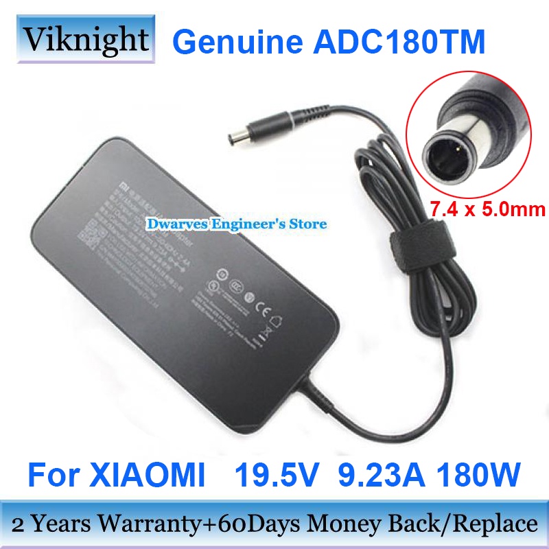 Genuine ADC180TM 19.5V 9.23A AC Adapter Charger For XIAOMI 15.6 INCH 1660TI 1060G Laptop Power Supply 180W 7.4 x 5.0mm