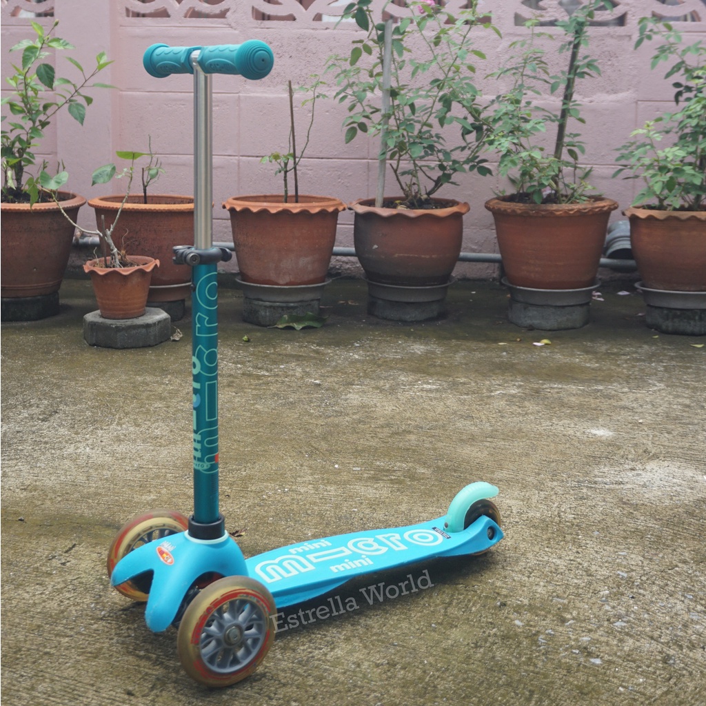 ส่งต่อ Mini Micro Deluxe Scooter ของแท้ สีฟ้า ฟ้าอมเขียว Sky Blue สกู้ตเตอร์ สำหรับเด็ก 2-5 ขวบ ไม่ม