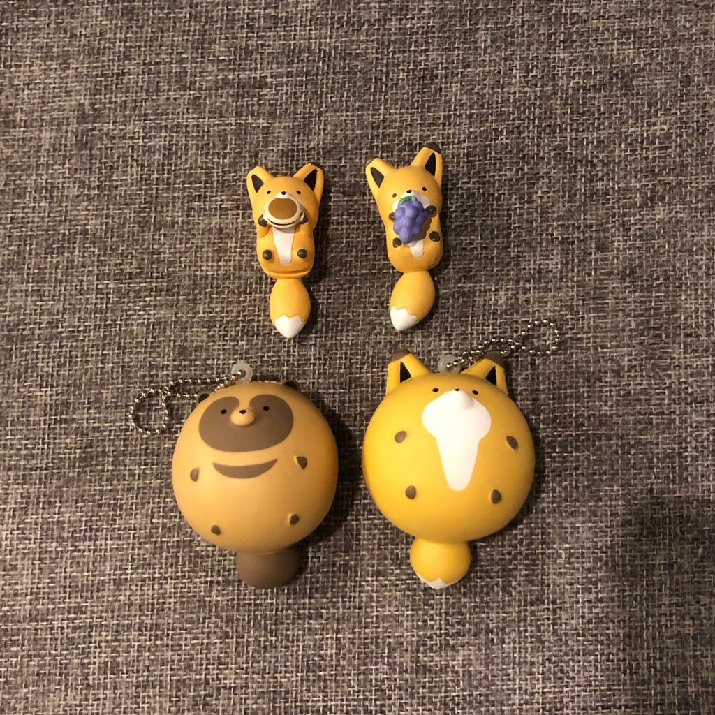 ทานูกิ จิ้งจอก Tanuki to Kitsune พวงกุญแจ ของจิ๋ว ของสะสมญี่ปุ่น