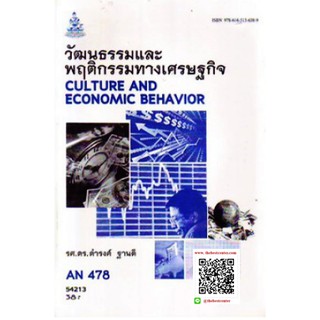 AN478 (ANT4078) 54213 วัฒนธรรมและพฤติกรรมทางเศรษฐกิจ รศ.ดร.ดำรงค์ ฐานดี