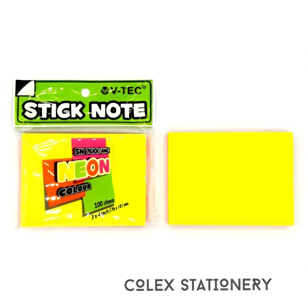 Sticky Note สีนีออน sn 76101 3x4 นิ้ว Vtec
