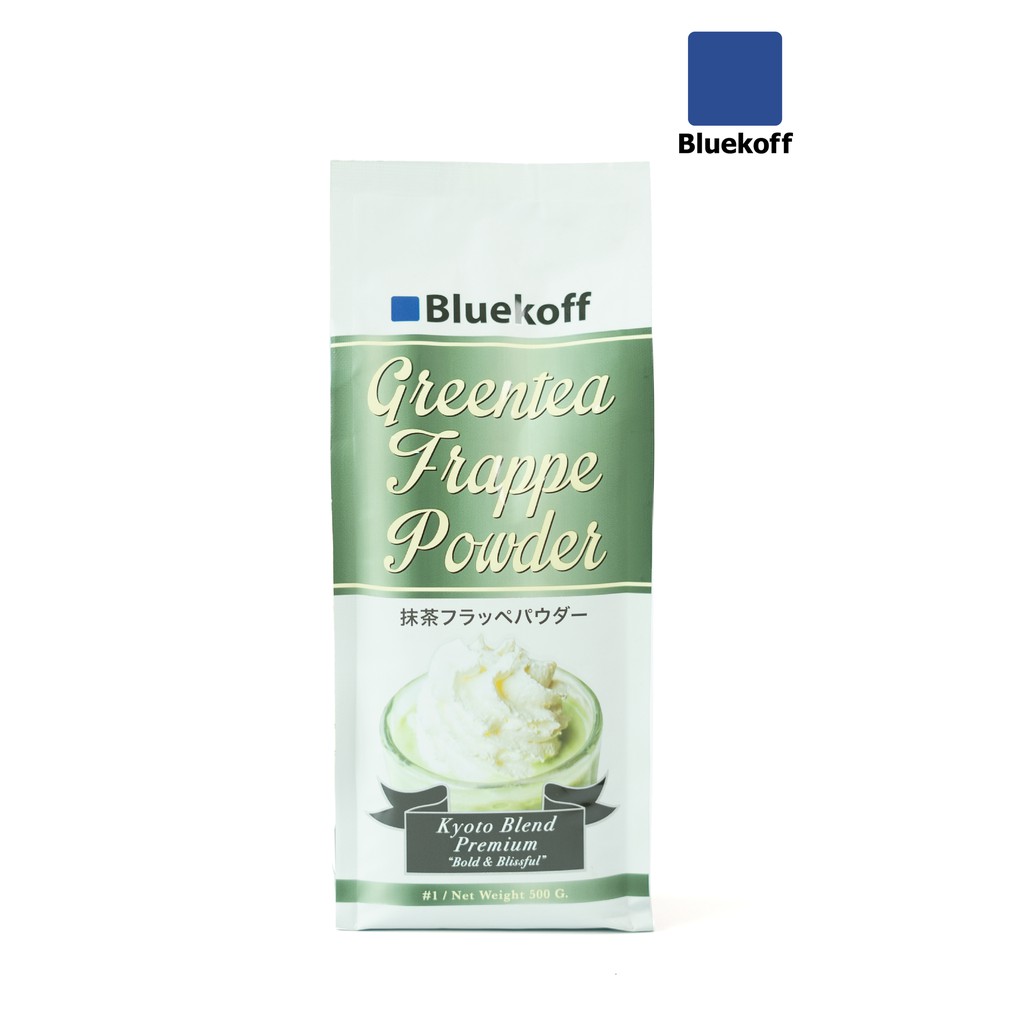 Bluekoff ผงชาเขียวปั่น เกรดพรีเมี่ยม Matcha Greentea Frappe สูตร1 (1 ถุง บรรจุ 500 กรัม)