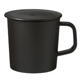 แก้วพลาสติกพร้อมฝา สีดำ 8x8cm PP MUG with Lid black