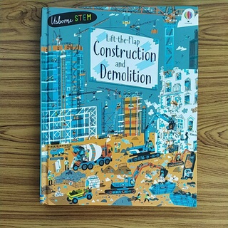 พร้อมส่ง Construction and Demolition : Usborne STEM Lift-the-Flap มีลูกเล่นปิดเปิด หนังสือบอร์ดบุ๊คหนังสือภาษาอังกฤษเด็ก