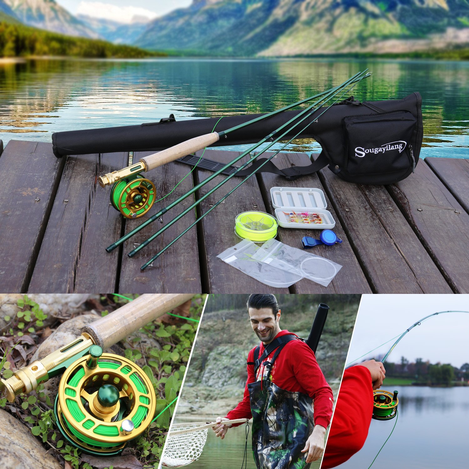 Sougayilang 2.7m Fly Fishing Rod and 5/6 Fly Fishing Reel Combos