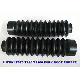 SUZUKI TS75 TS90 TS100 TS125 TS185 FORK BOOT RUBBER “BLACK” // A PAIR // ยางหุ้มโช๊ค สีดำ ทนทาน สินค้าคุณภาพดี