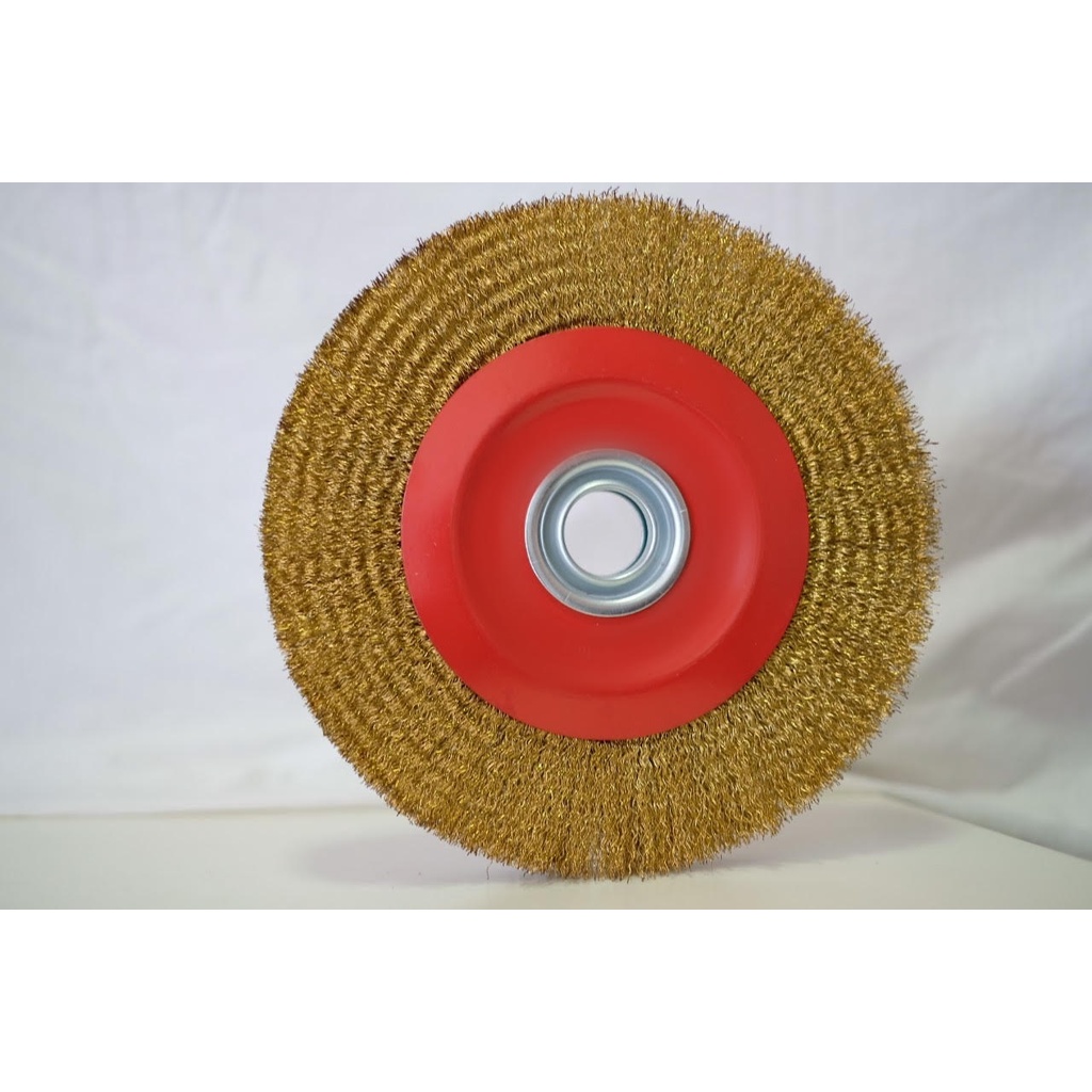 แปรงล้อทองเหลือง (Wire Wheel Brush 10 nich / Brass) 10 นิ้ว