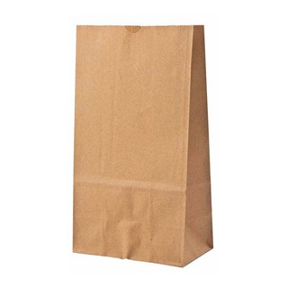 ถุงกระดาษน้ำตาล ขนาด 14.6x27 ซม. แพ็ค 100 ใบ/Aero brown paper bags, size 14.6x27 cm, pack of 100 pieces