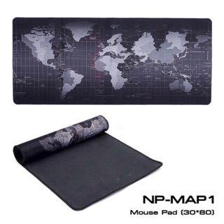 Mouse Pad แผ่นรองเมาส์ผ้า รุ่น PA-204ลายแผนที่โลกสีดำ เหมาะสำหรับคอเกมส์ เย็บขอบอย่างดี