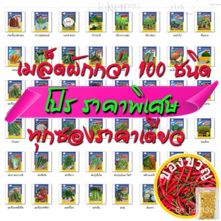 เมล็ดพันธุ์ผัก  สามเอ ผักซอง 100 ชนิด {คละชนิดผักได้ กดเพิ่มสินค้า จะมีตัวเลือกชนิดผักให้กด} เมล็ดใหม่ เมล็ด ผักชี แตง พ