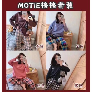 sleepwear for women ชุดนอนผู้หญิง ลายใหม่ เสื้อเเขนยาว+กางเกงขายาว ผ้าcotton พร้อมส่งผ้าถุงให้ มีไซส์ M-2XL