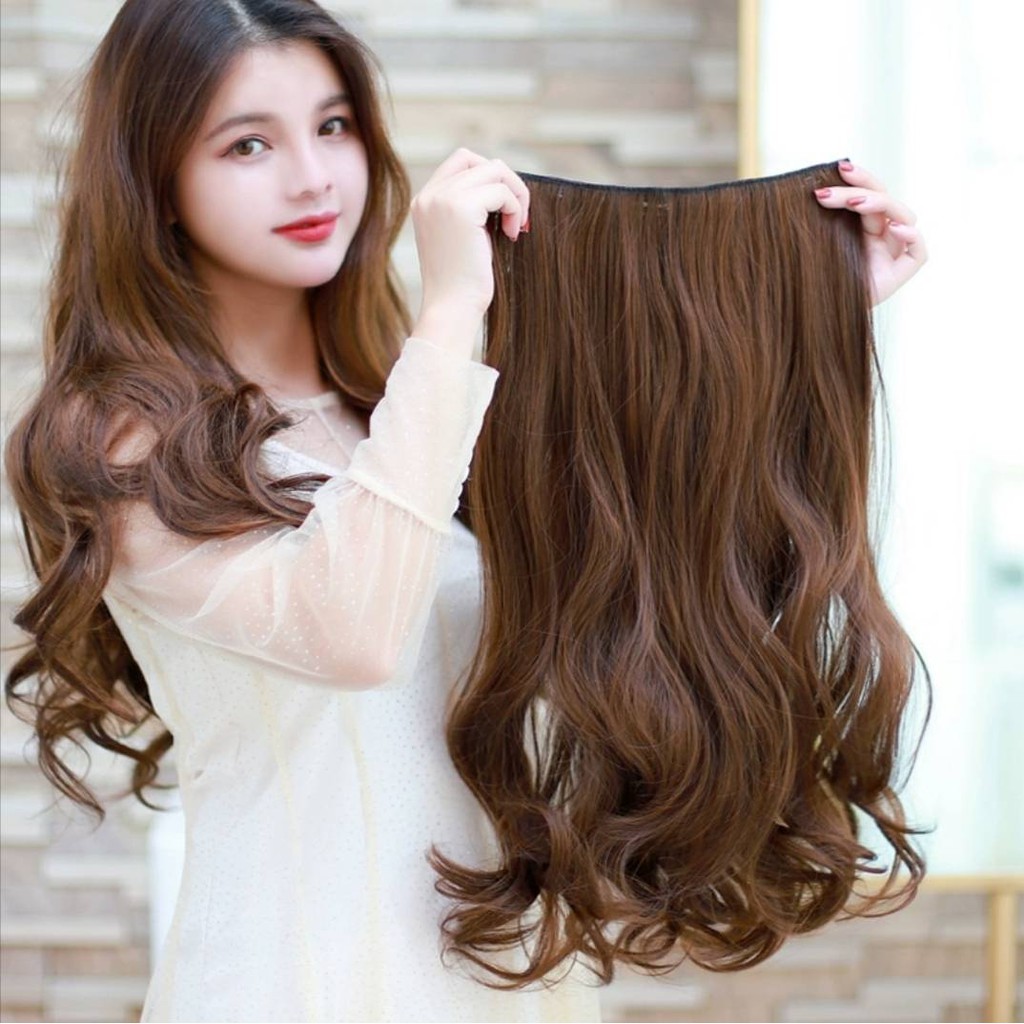 แฮร์พีช🔥🔥🔥แฮร์พรชลอน แบบแพ5กิ๊ฟ ลอนยาว45cm หนาสุด180g เพิ่มความหนา สินค้าพร้อมส่