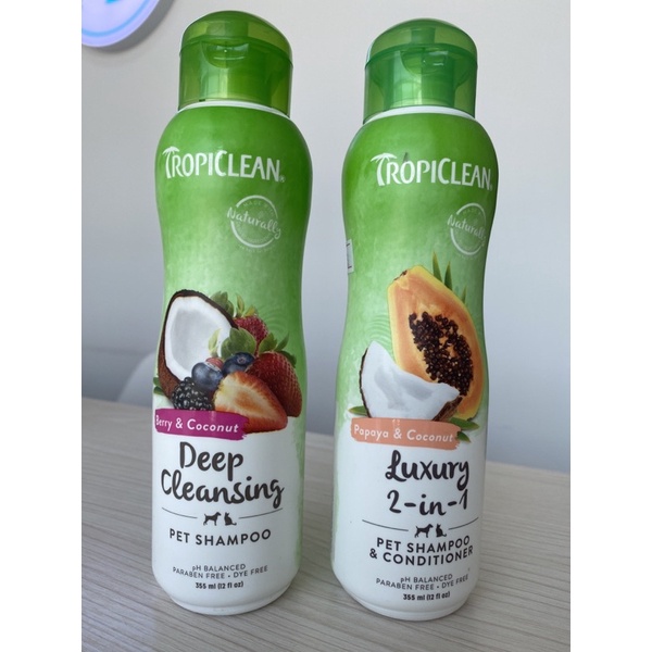 tropiclean shampoo ทรอปิคลีน แชมพู สำหรับสัตว์เลี้ยง 355 ml