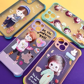 เคสออปโป้/oppo A5/A92020/A15/A16/A31/A53/A54/A74(4G)/A74(5Gพร้อมส่ง!! เคสมือถือขอบสีมุมกันกระแทก กันเลนส์กล้อง ลายน่ารัก