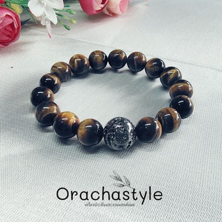 กำไลหินมงคล  Tigers Eye  10 mm.  พร้อมส่ง