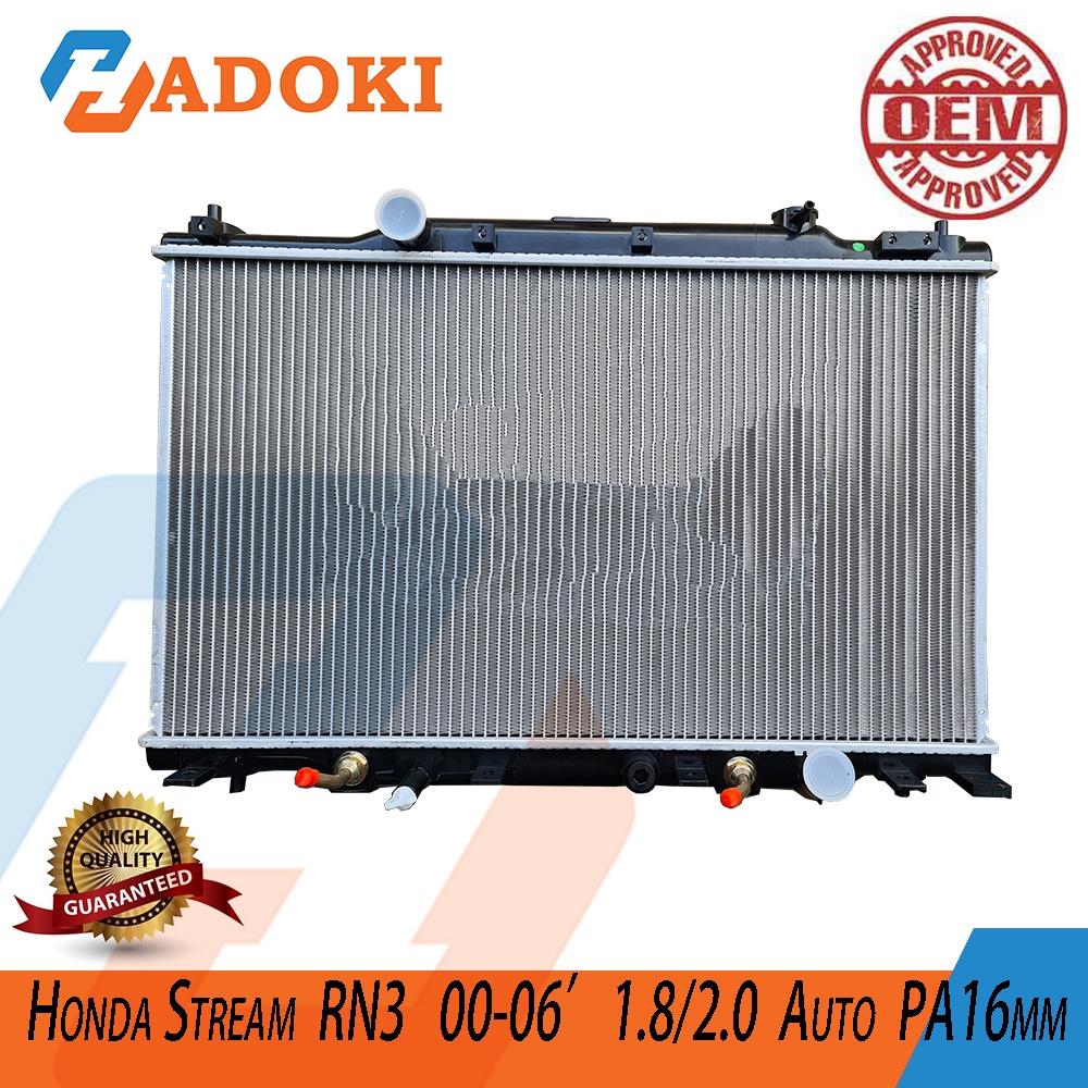 HONDA STREAM RN3/4/5 1.8/2.0 2000-2006 PA16MM AUTO คุณภาพสูง RADIATOR ASSY