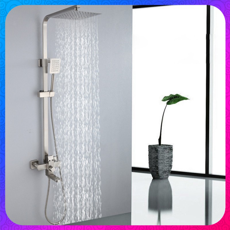 ชุดฝักบัวอาบน้ํามัลติฟังก์ชั่นทรงสี่เหลี่ยมชุดฝักบัวอาบน้ำ Rain Shower Faucet