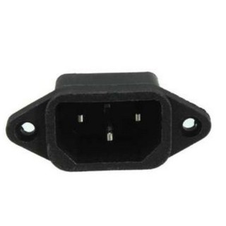 Di shop S &amp; F AC IEC320 C14 Male 3Pin Panel Mounting Power Inlet Socket 250V 10A (Black)