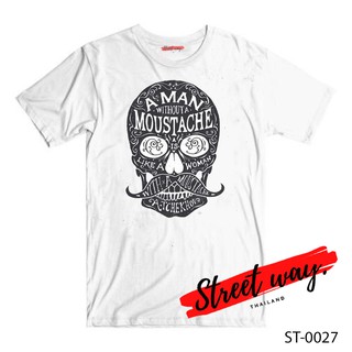 Street way ® เสื้อยืดลาย แนวสตรีท รุ่น A MAN MOUSTACHE [ST-0027]