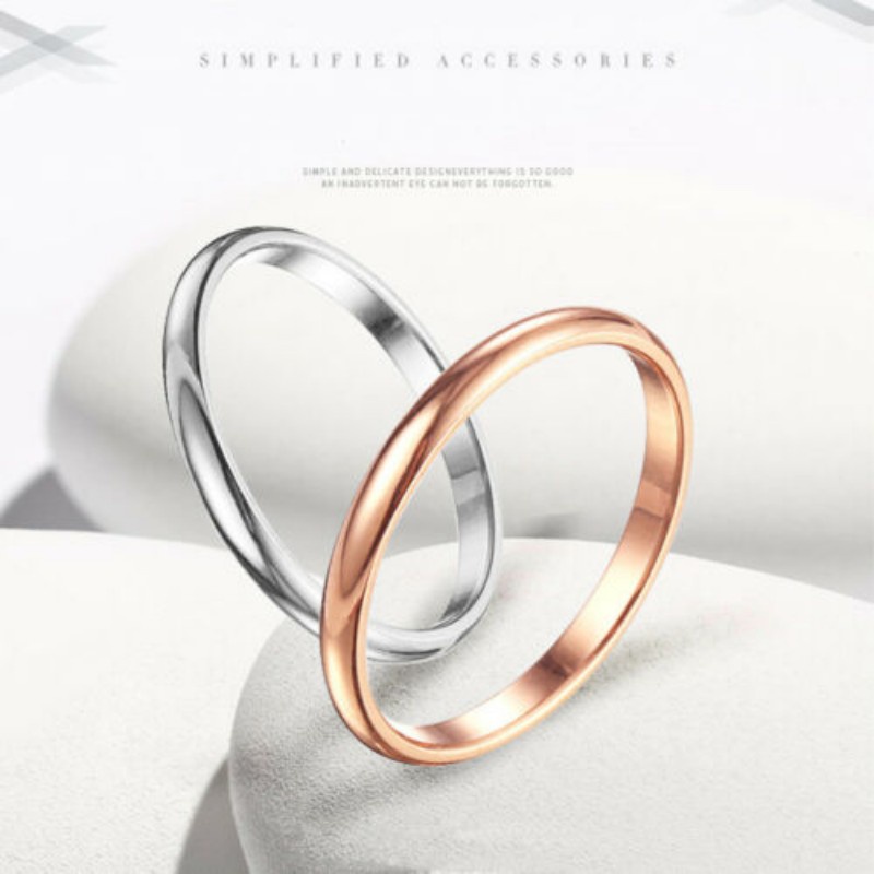 แหวนสเตนเลส แบบบาง สีโรสโกลด์ สีดํา ขนาด 2 มม. สไตล์มินิมอล เรียบง่าย เครื่องประดับ แฟชั่นสําหรับผู้ชาย และผู้หญิง - รูปที่ 6