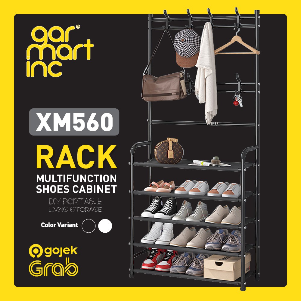 3in1 Goal Rack อเนกประสงค์แบบพกพาขาตั้งแขวนเสื้อผ้ารองเท้า XM560 Rack มัลติฟังก์ชั่น 3 in 1 ตู้เก็บข