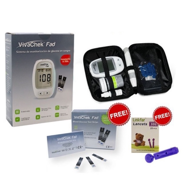 MaxxLife VivaChek Fad Blood Glucose Meter เครื่องตรวจวัดระดับน้ำตาล เครื่องวัดน้ำตาล 1 ชุด 17951