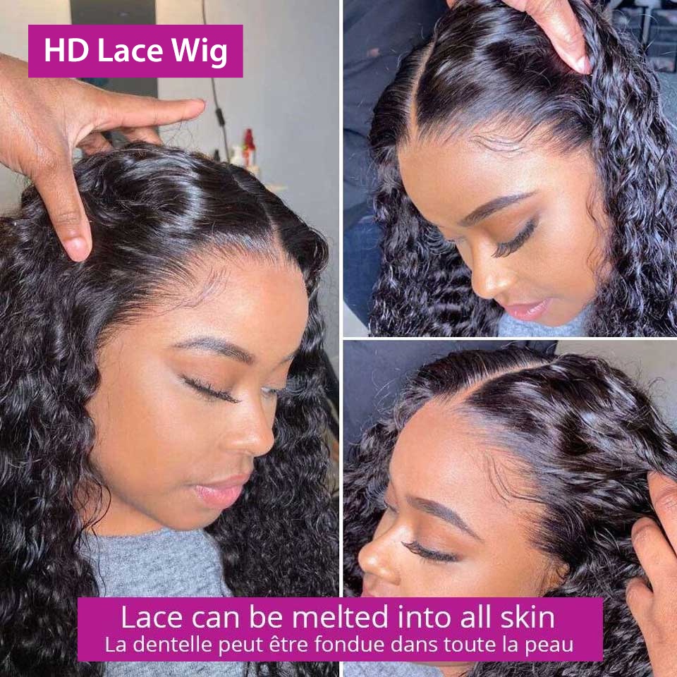 Water Wave Lace Front Wig 13x6 Lace Front Human Hair Wigs For Black ...