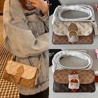 🎀 (สด-ผ่อน) กระเป๋า 8 นิ้ว งาน shop C0831 Coach Beat Crossbody Clutch In Signature Canvas With Horse And Carriage Print