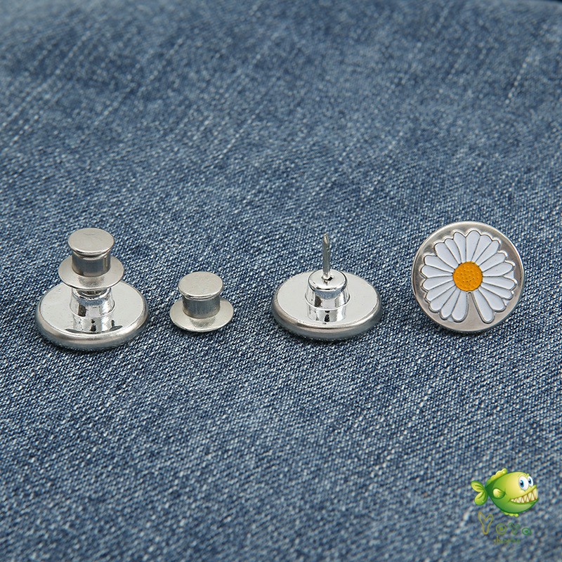 YOYO กระดุม  ปรับเอวกางเกง ปุ่มที่ถอดออกได้ เป็นเข็มหมุด ปรับได้ตามต้องการ  jeans buttons - รูปที่ 2