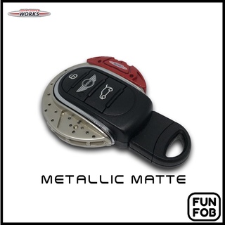 กรอบกุญแจโลหะเข้ารูปแต่ง ชุดเบรค/จานเบรค แบบด้าน Mettalic Matte (JCW Brake)  [สำหรับ Gen3 NEW MINI รุ่น F54/F55/F56/F57/