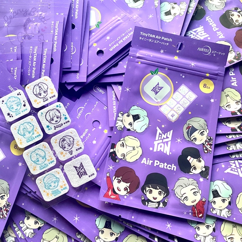 #พร้อมส่ง แผ่นหอมแปะแมสBTS TinyTAN Air Patch 1 ซอง 8 ชิ้น หอมเย็นสดชื่นภายใต้หน้ากากอนามัย😷 หอมทนนาน