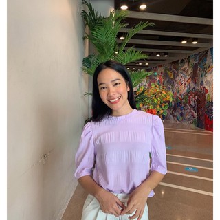 Laura top - Lavender เสื้อคอกลมแขนตุ๊กตาสีม่วง