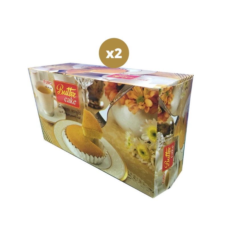 [ขายดี] Euro ยูโร่ เค้กเนยสด (40 กรัม x 4 ชิ้น) x2