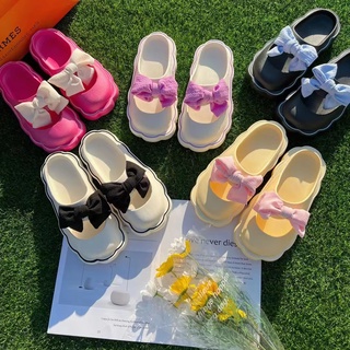 รองเท้าแตะแบบสวมมีโบว์ รุ่นใหม่ลายน่ารัก พื้นนิ่มใส่สบายมากใส่ได้ทุกโอกาส 2388