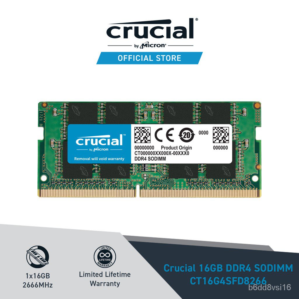 Crucial 16GB DDR4 2666MHz CL19 1.2V Non-ECC SODIMM, SO-DIMM Notebook ...