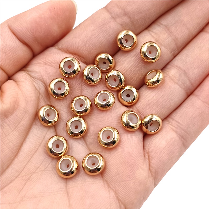 20 ชิ้น 8 * 4 มม. ทองแดง ซิลิโคน ลูกปัด สร้อยข้อมือ สร้อยคอ โซ่ ปรับได้ หัวเข็มขัด อุปกรณ์เครื่องประดับ DIY