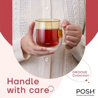 POSH แก้วน้ำสองชั้น GROOVE Double Wall Mug 360 ML. (Pack of 1)