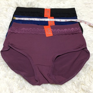 กางเกงชั้นใน ขอบผ้านิ่ม  ตกแต่งลูกไม้ ไซส์. L. เอว 30-32” #638
