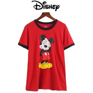 เสื้อยืด ดิสนีย์สีแดง สกรีน ลาย Mickey mouse 🐾 งานDISNEY แท้ 💯%(TS109)