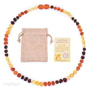 KING Certified Genuine Baltic Amber Teething NecklaceRaw Unpolished Baroque Baltic Amber Necklace Baby Beads for Teethers