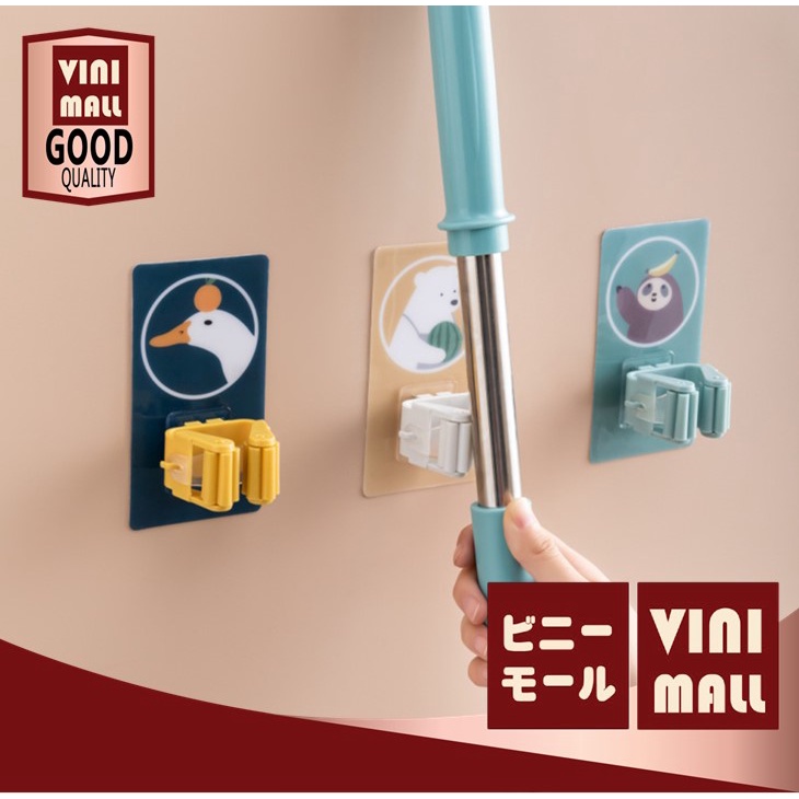 VINIMALL ที่แขวนไม้ถูพื้น ติดผนัง ที่วางไม้ถูพื้นแบบยึดติดผนัง แขวนไม้กวาด ที่หนีบแขวนไม้ถูพื้น สินค้าขายดี V19