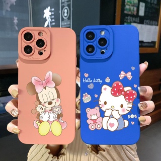 เคสโทรศัพท์มือถือ ขอบสี่เหลี่ยม ลายเฮลโลคิตตี้ มินนี่น่ารัก สําหรับ Samsung Galaxy A33 A53 A73 5G A32 A52S A72 A31 A41 A71