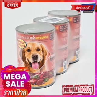 เพ็ทส์เฟรนด์ อาหารสุนัข รสเนื้อ 400 กรัม X 3 ซองPetz Friend Dog Food Beef 400 g x 3