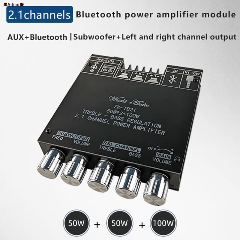 ❀Adoreღ◎❣ZK-TB21 TPA3116D2 Bluetooth 5.0 Subwoofer Amplifier Board 50WX2+100W 2.1 Channel Power Audio Stereo Amplifier B