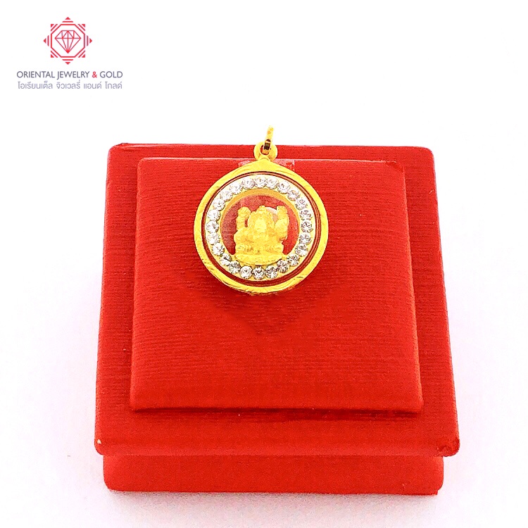 OJ GOLD พระพิฆเนศ จี้ทองแท้ 90% กันน้ำ มีใบรับประกัน  จี้ทอง จี้ทองคำแท้ จี้พระ