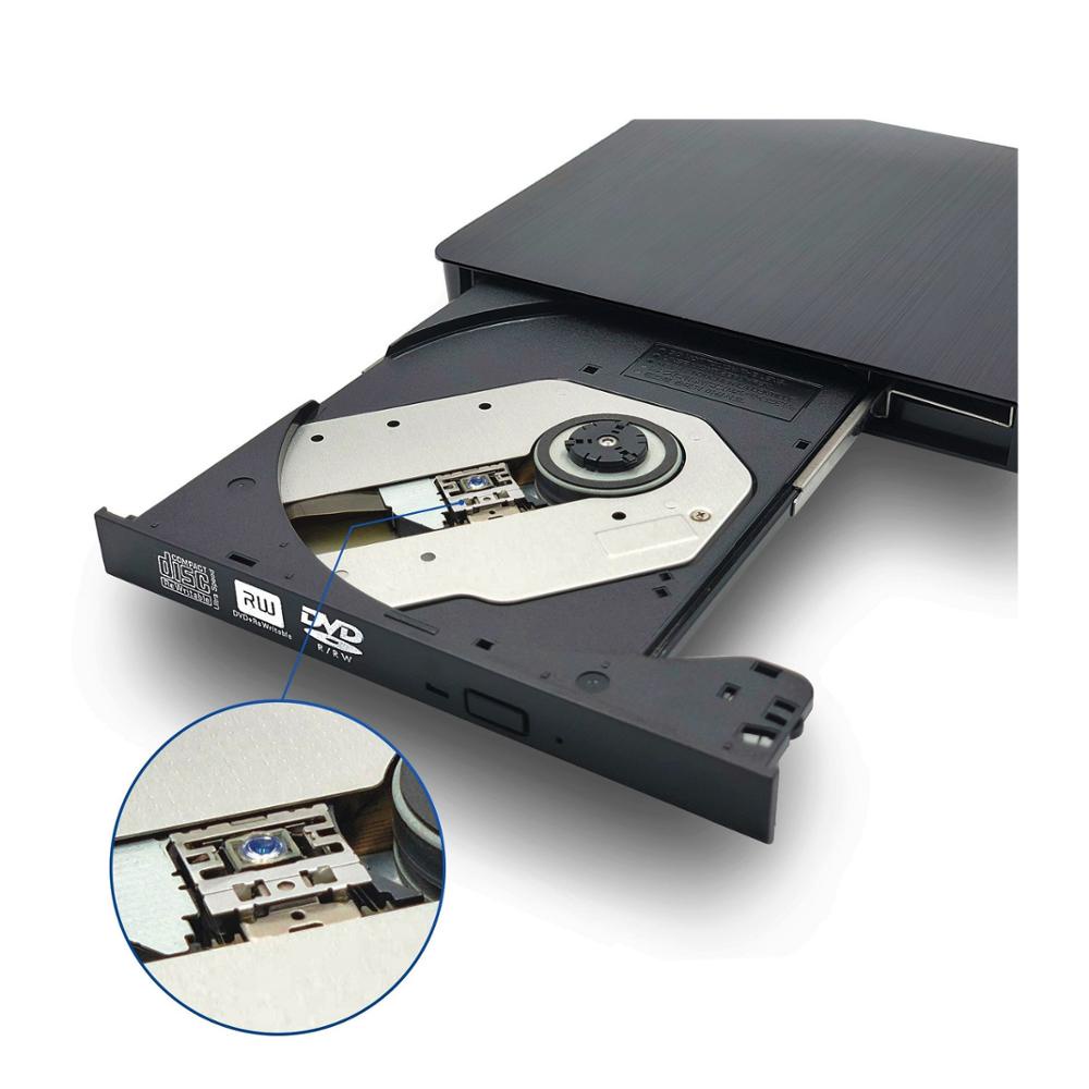USB 3.0 DVD-RW External Optical Drive Slim CD ROM Disk Reader DVD RW ...