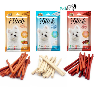 Pet8  sasami  Stick ขนมสุนัข  75 กรัม มี 3รสอร่อย ไก่งวง, นมฮอกไกโดและผักโขม (ขนมหมา ขนมฝึกสุนัข)