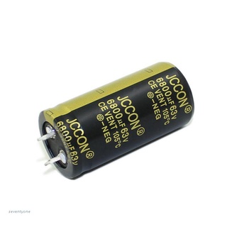 ~ 63V 6800Uf 25X50Mm ตัวเก็บประจุอลูมิเนียมอิเล็กโทรไลติกความถี่สูง