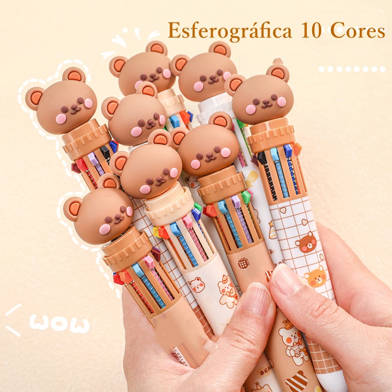 ปากกาลูกลื่น รูปหมี มีให้เลือก 10 สี หลากสี สําหรับนักเรียน